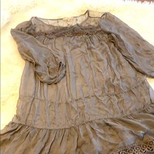 Chiffon/silk grey lace dress